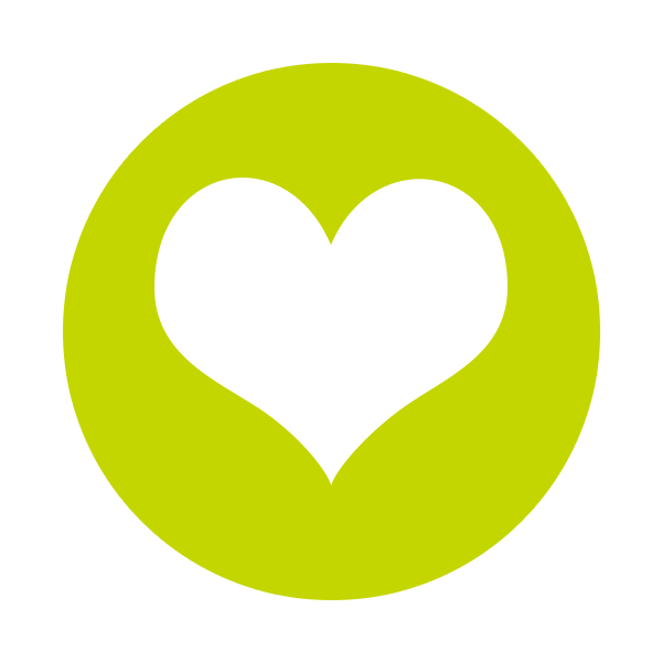 Heart in green circle