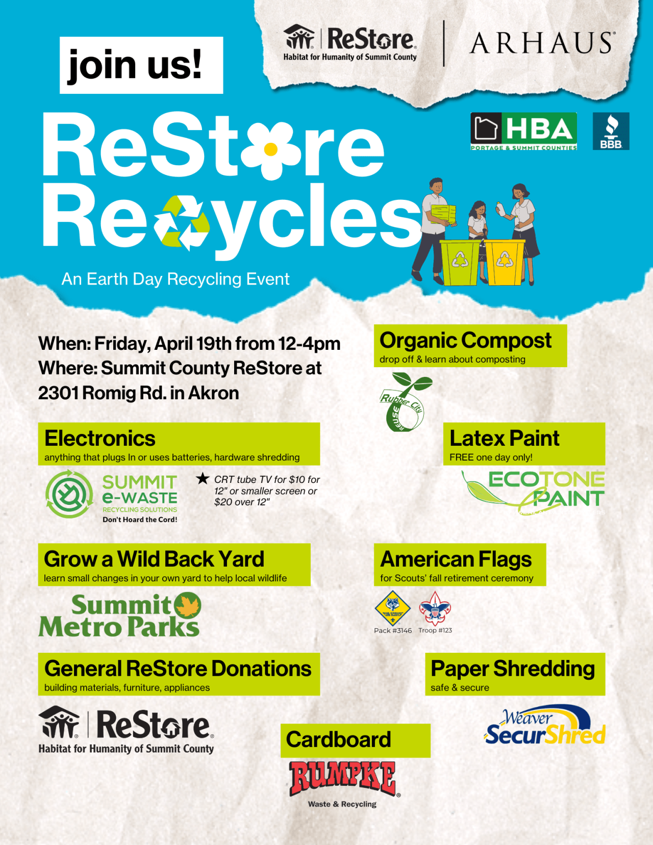 ReStore Recycles, an Earth Day Recycling Event Habitat for Humanity