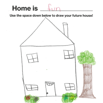 Children's drawing of home