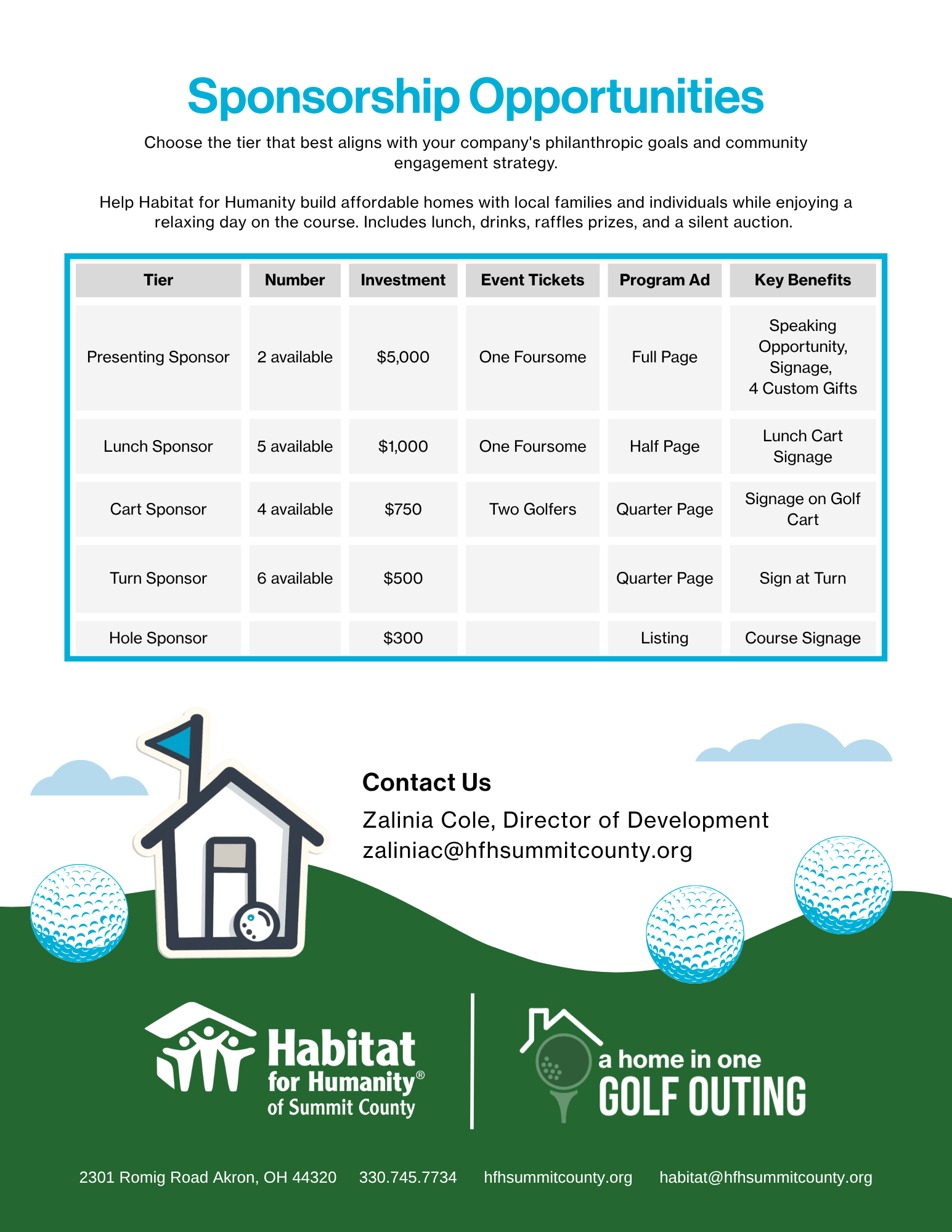 2026 Golf Outing Sponsor Info